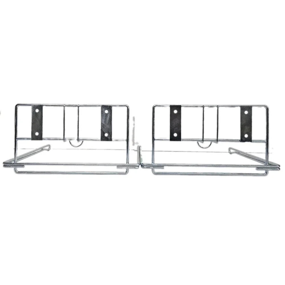 New Set of 2 Chrome T-Shirt Bag Holder Racks Wall Mount Counter 12x10x6